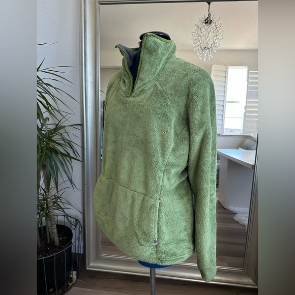 Vintage The North Face Avocado Green Teddy Fleece Sweater Top Size XL - Picture 7 of 8